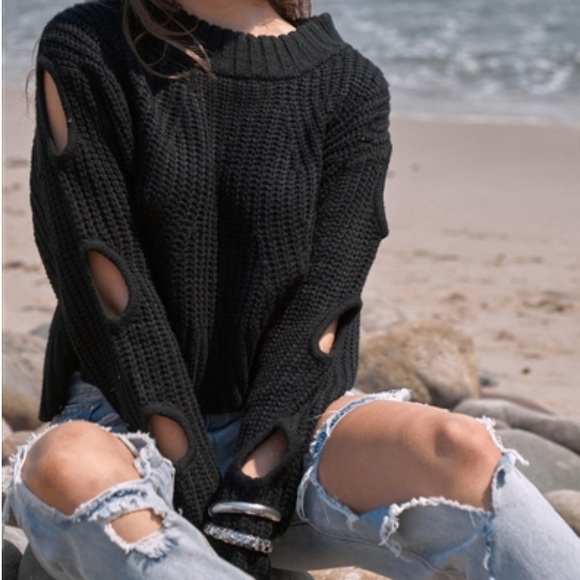 Caramel cable knit cropped sweater - Picture 4 of 4